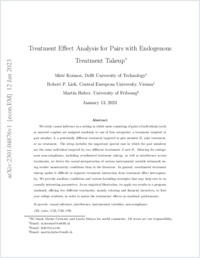 Treatment Effect Analysis for Pairs with Endogenous Treatment Takeup